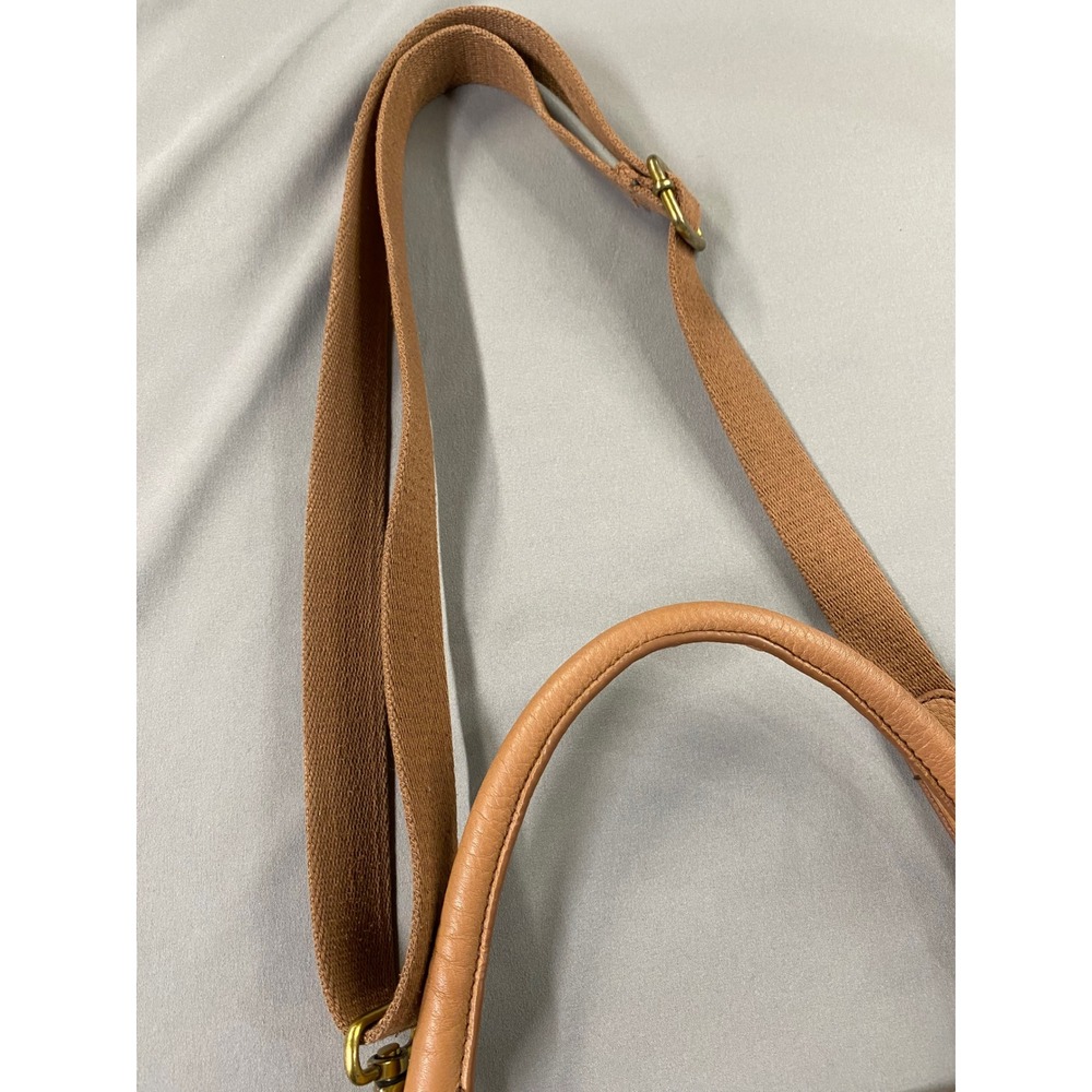 Fossil Brown Genuine Pebbled Leather Crossbody Bag Purse Zip Small Everyday - Picture 4 of 13